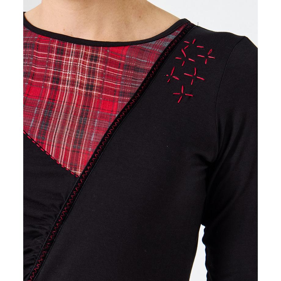 Joe Browns Schwarzes Karomuster Tunika Top  