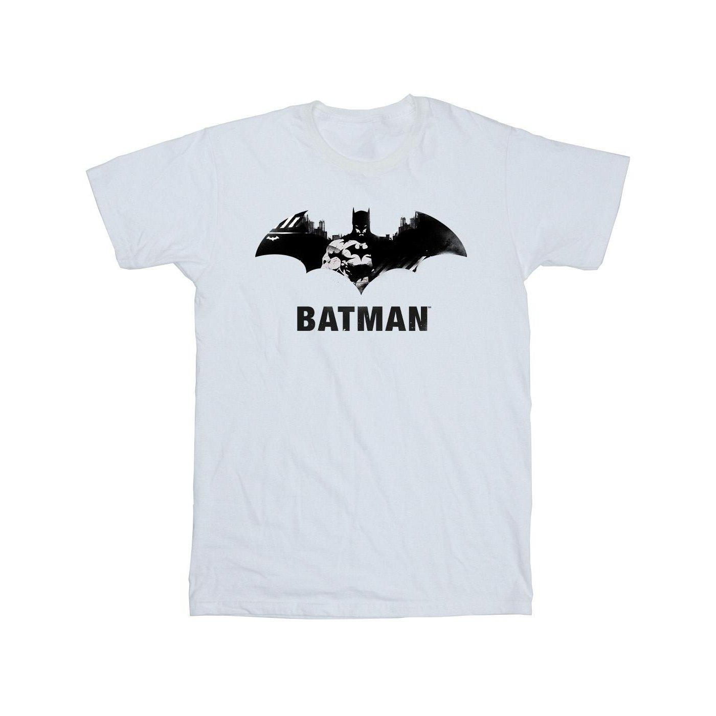 Image of Batman Black Stare Logo Tshirt Herren Weiss 4XL