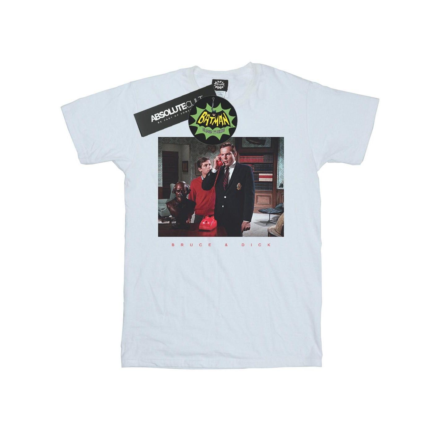 Image of Batman Tv Series Bruce & Dick Photo Tshirt Damen Weiss S