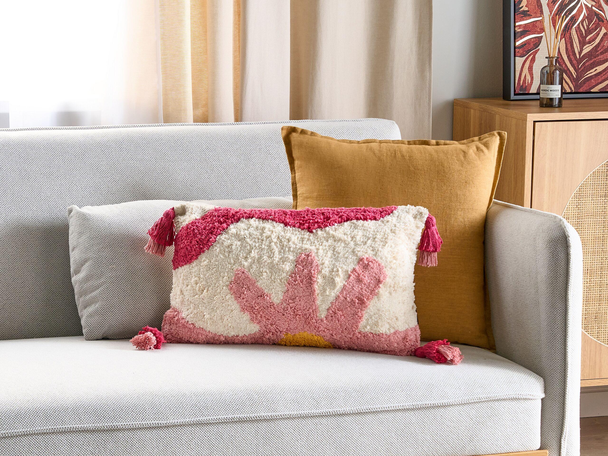 Beliani Coussin en Coton Boho ACTAEA  