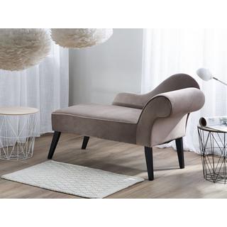 Beliani Chaise longue côté droit en Velours Glamour BIARRITZ  