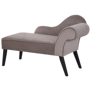 Beliani Chaise longue côté droit en Velours Glamour BIARRITZ  