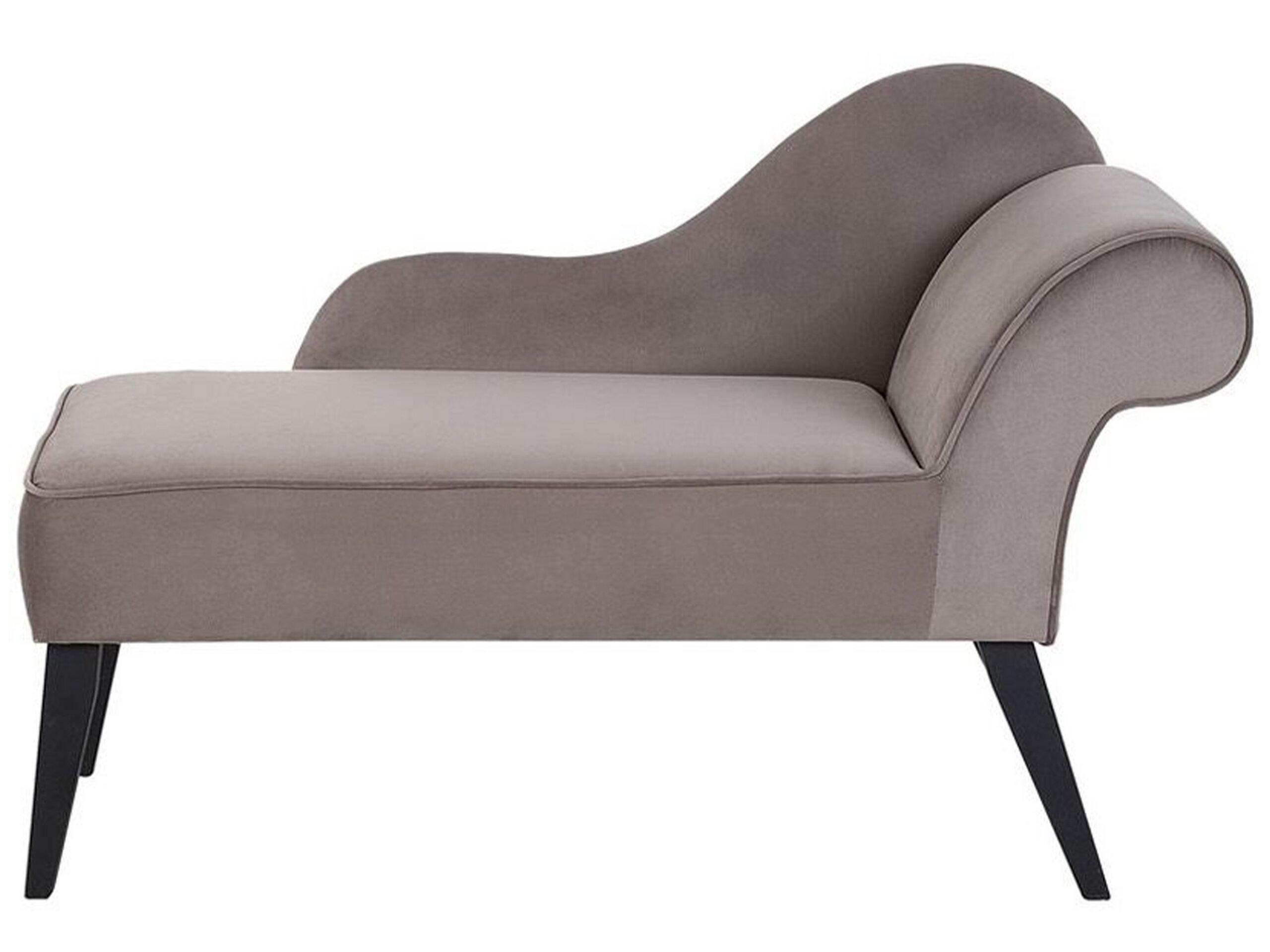 Beliani Chaise longue côté droit en Velours Glamour BIARRITZ  