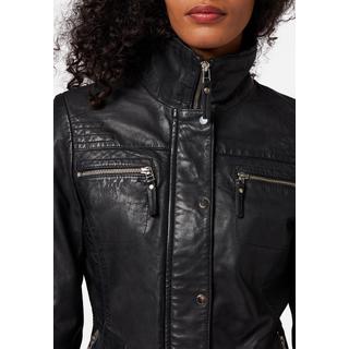 RICANO  Veste en cuir s Sheela, style classique avec col montant 