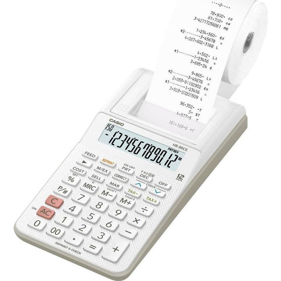 CASIO CASIO Tischrechner druckend HR-8RCEWE 12-stellig  