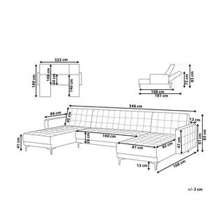 Beliani U-förmiges Sofa aus Kunstleder Industriell ABERDEEN  