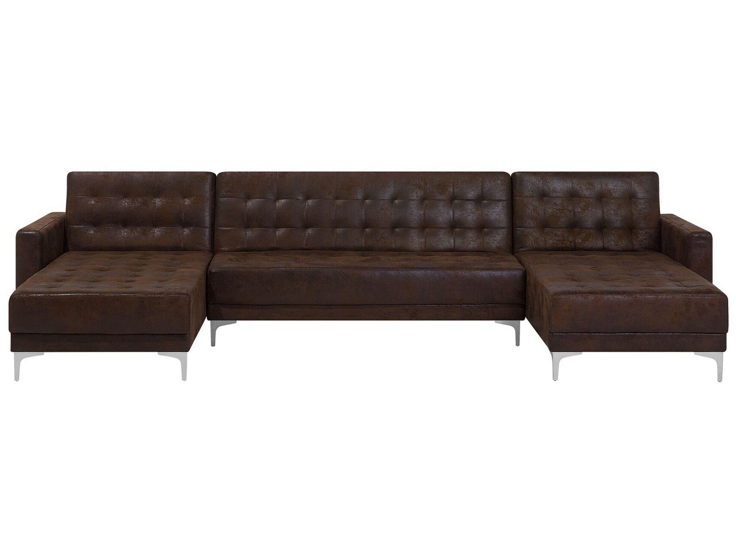 Beliani U-förmiges Sofa aus Kunstleder Industriell ABERDEEN  