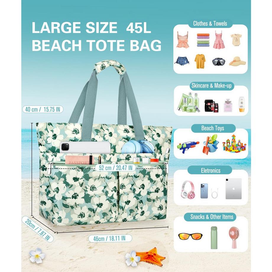Only-bags.store grosse Strandtasche mit Reissverschluss  