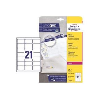 Avery-Zweckform AVERY ZWECKFORM Adressetiketten 63.5x38.1mm L7160-40 weiss 840 Stk./40 Blatt  