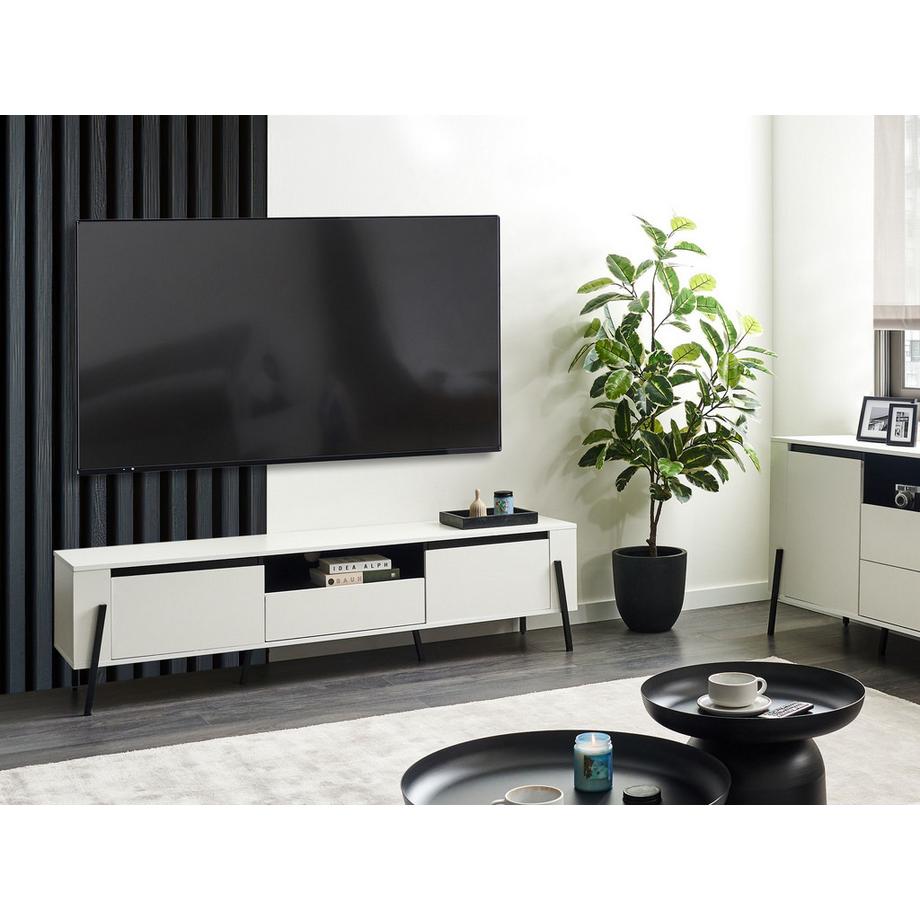 Beliani Meuble TV en Panneau de particules de bois Moderne BLACKPOOL  