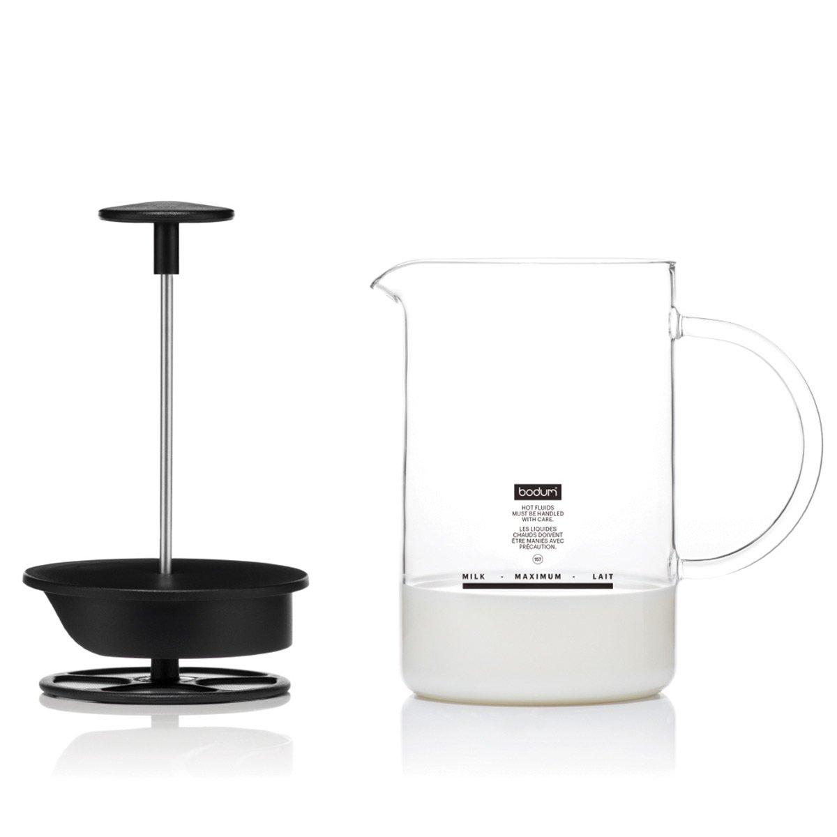 Image of Milchschäumer Mit Glasgriff Latteo Unisex Schwarz 0.25L