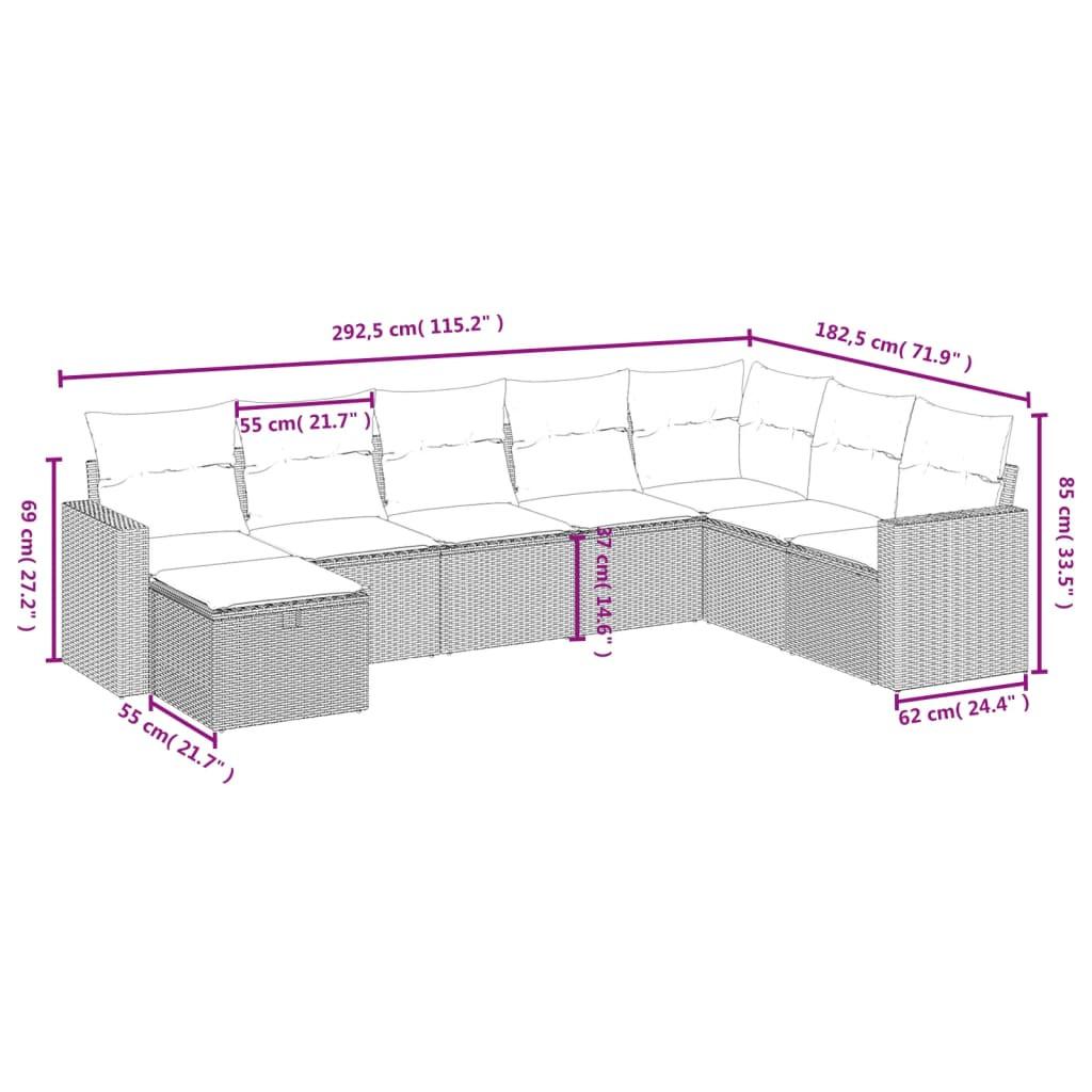 VidaXL Ensemble de canapés de jardin rotin synthétique  