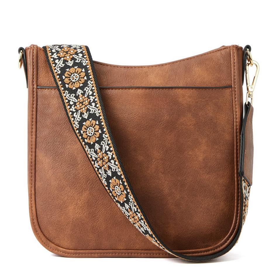 Kleine Umhängetasche Crossbody-Taschen mit verstellbarem, farbigem Riemen, Kunstleder