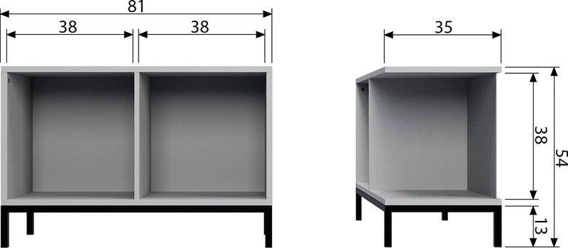 mutoni Schrank Case Two Open mit Gestell betongrau  