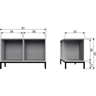 mutoni Schrank Case Two Open mit Gestell betongrau  