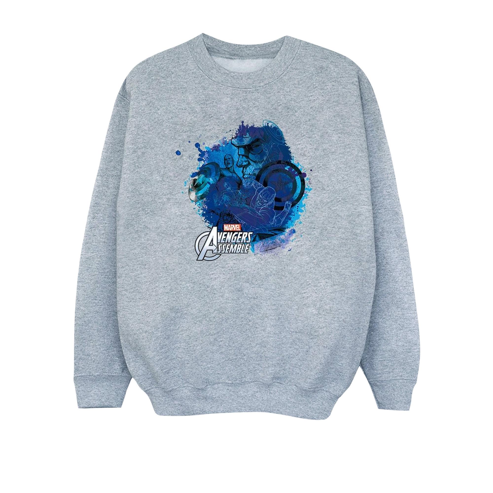 Image of Captain America Montage Sweatshirt Mädchen Grau 140/146