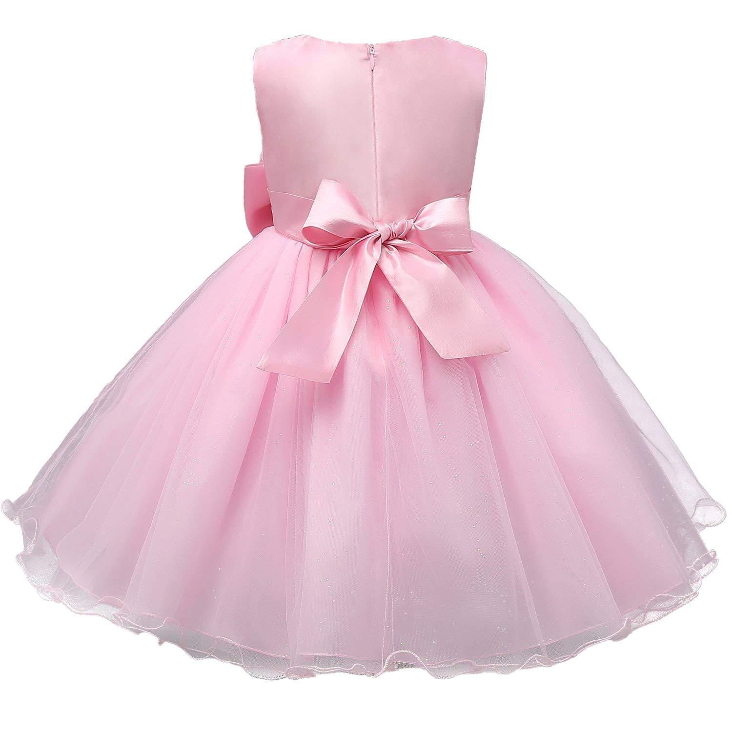 eStore  Abendkleid mit Schleife und Blumen - Pink 