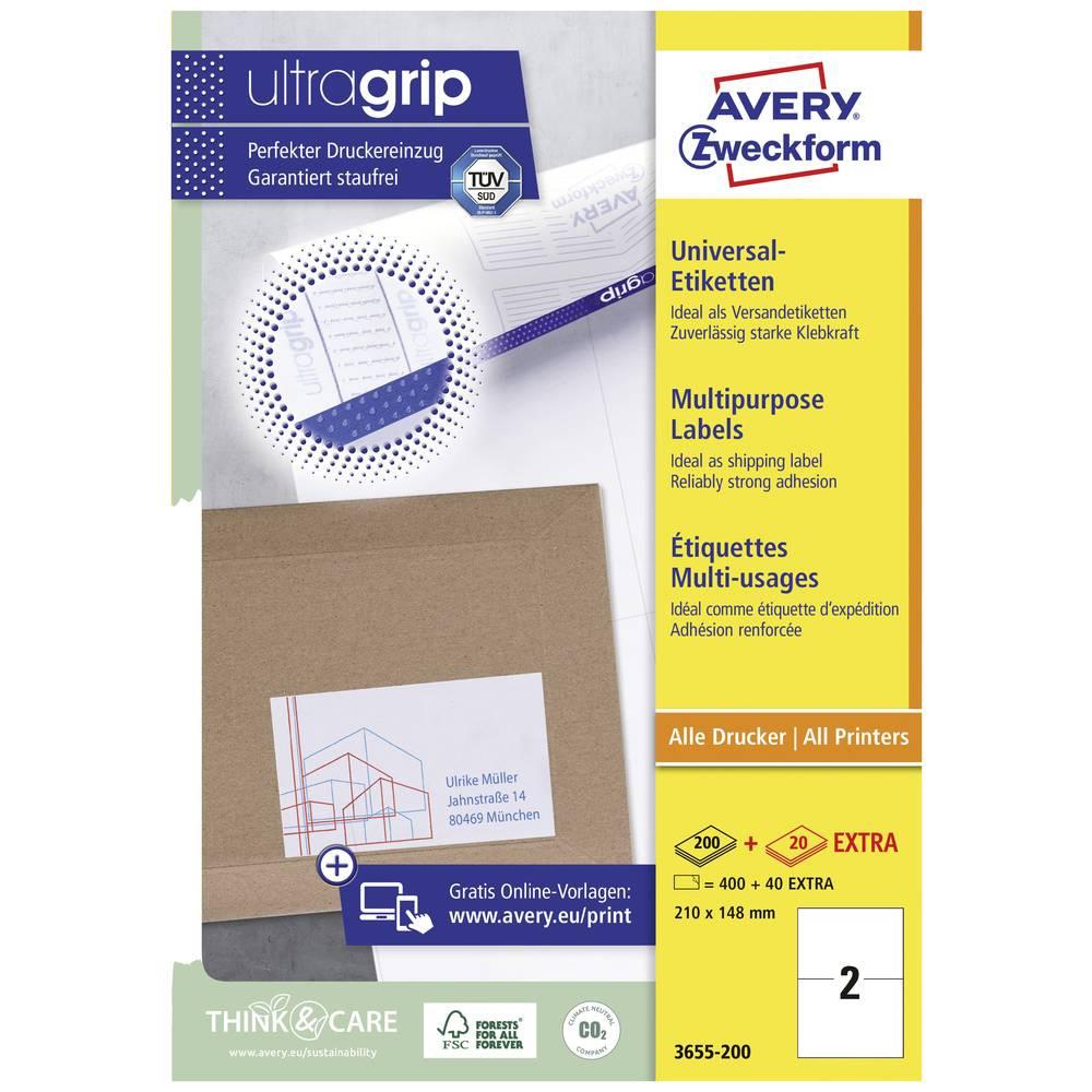 Avery-Zweckform Avery Zweckform Universal-Etiketten, A4 mit ultragrip, 210 x 148 mm, 220 Bogen/440 Etiketten  