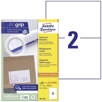 Universal-Etiketten 210 x 148 mm Papier Weiß 440 St. Permanent haftend Tintenstrahldrucker