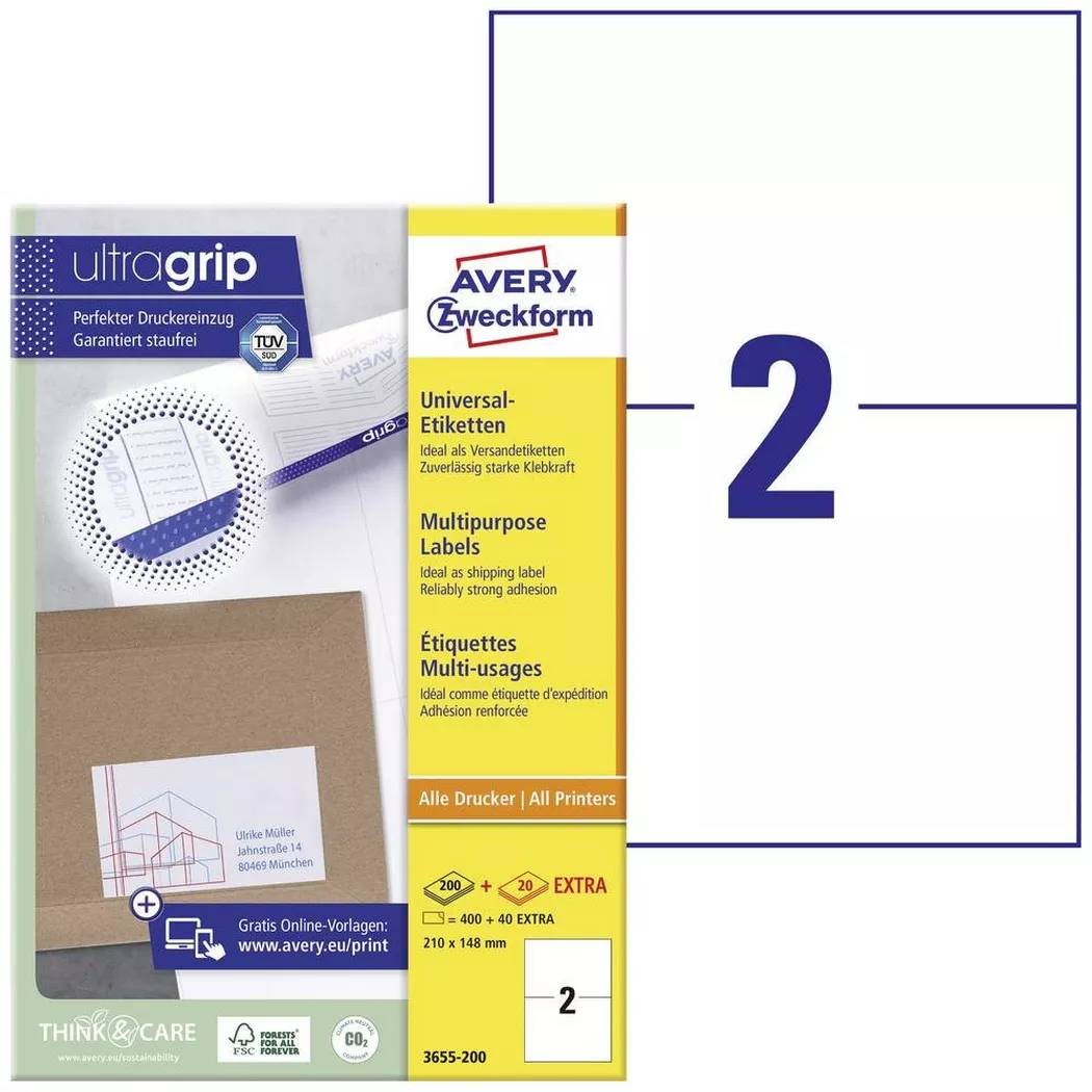 Avery-Zweckform – AVERY ZWECKFORM Etiketten 210×148mm, 440 Stk., One Size, Weiss
