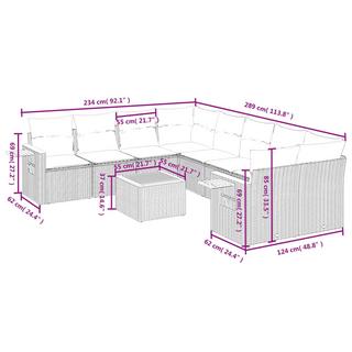 VidaXL Ensemble de canapés de jardin rotin synthétique  