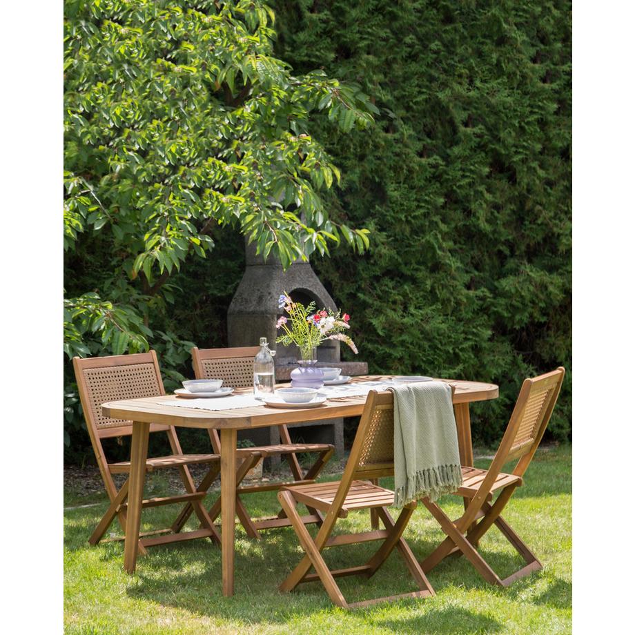 Beliani Set di 4 sedie da giardino en Legno d'acacia certificato FSC® Classico PARAGGI  