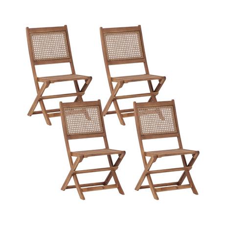 Beliani Lot de 4 chaises en Bois d'acacia certifié FSC® Traditionnel PARAGGI  