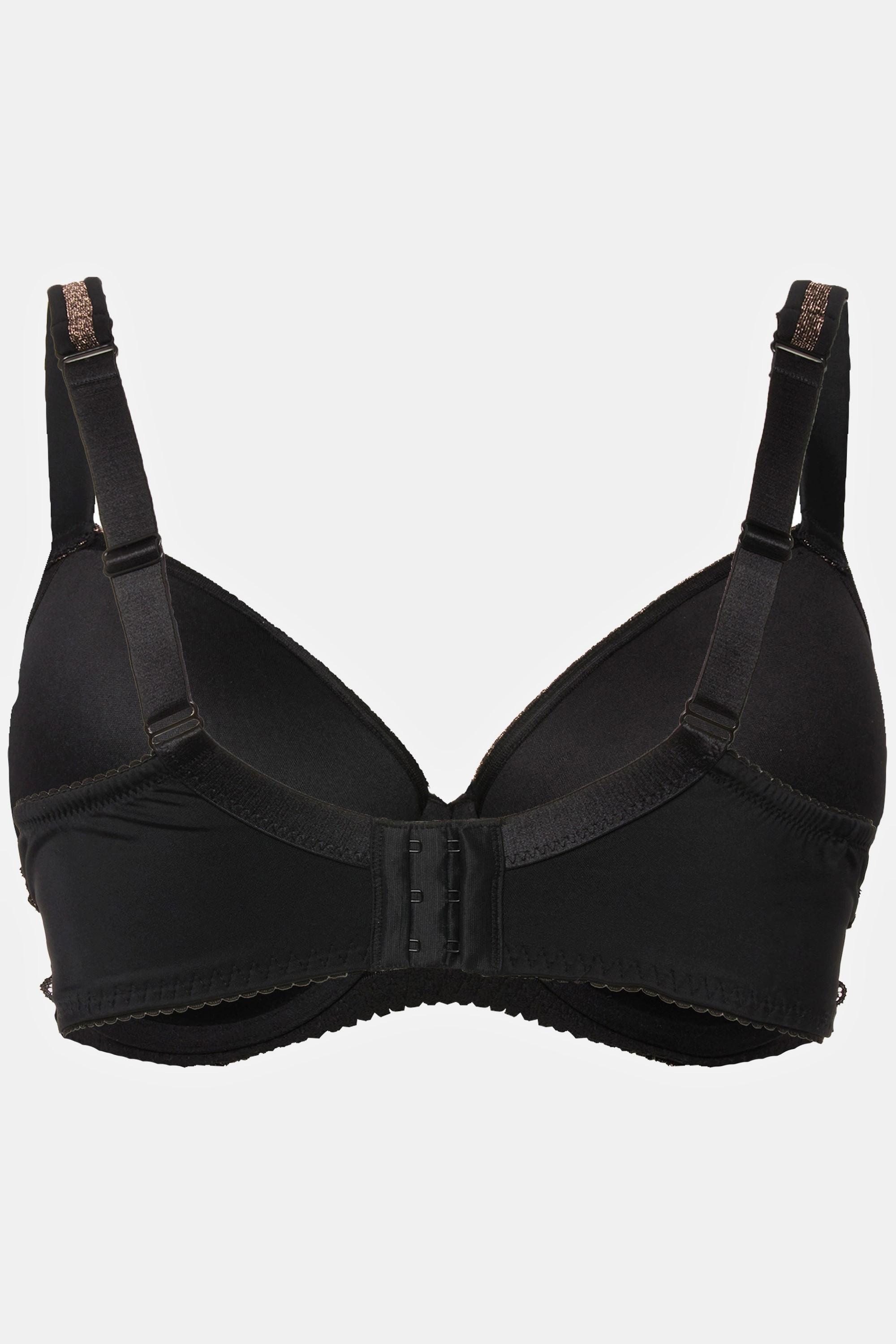 Ulla Popken  Soutien-gorge à armatures, agrémenté de dentelle, éclat doré - bonnet souples B - E 