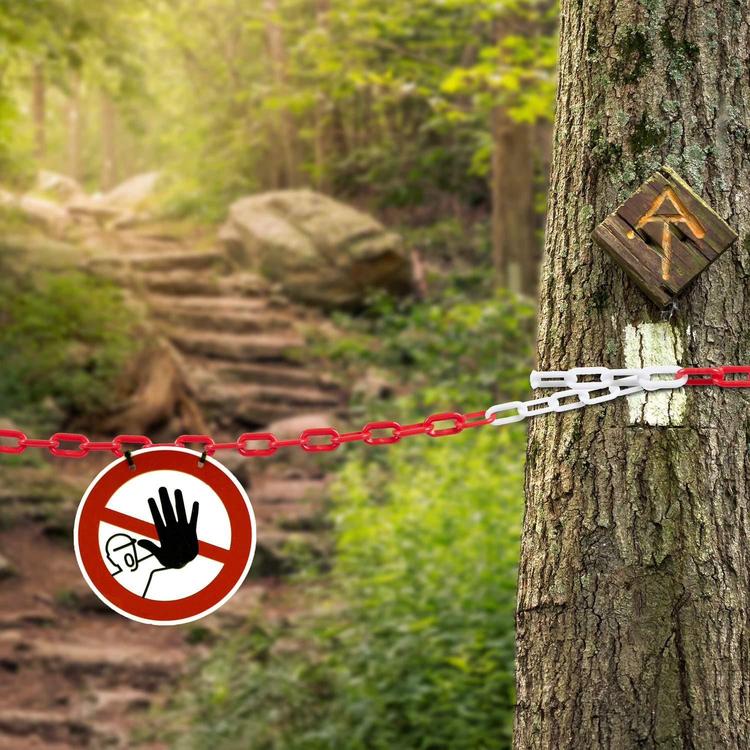 Northix Absperrkette in Rot und Weiß  