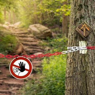 Northix Absperrkette in Rot und Weiß  