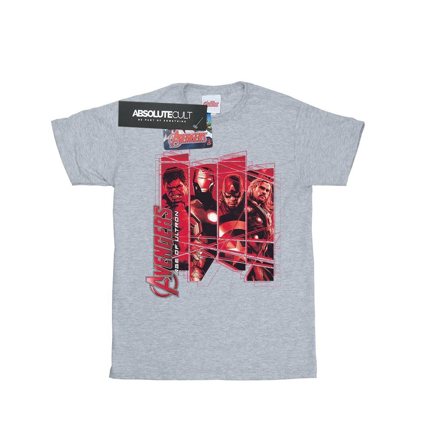 Image of Avengers Team Collage Tshirt Herren Grau L