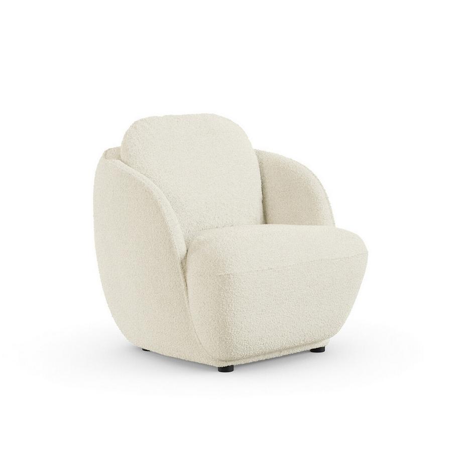 Fauteuil boule tissu bouclette