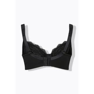 Ulla Popken  Reggiseno senza coppe preformate con ferretto, raso, pizzo e coppa C-F 