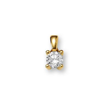 MUAU Schmuck  Pendentif serti 4 griffes de diamants 0,40ct. or jaune 750 