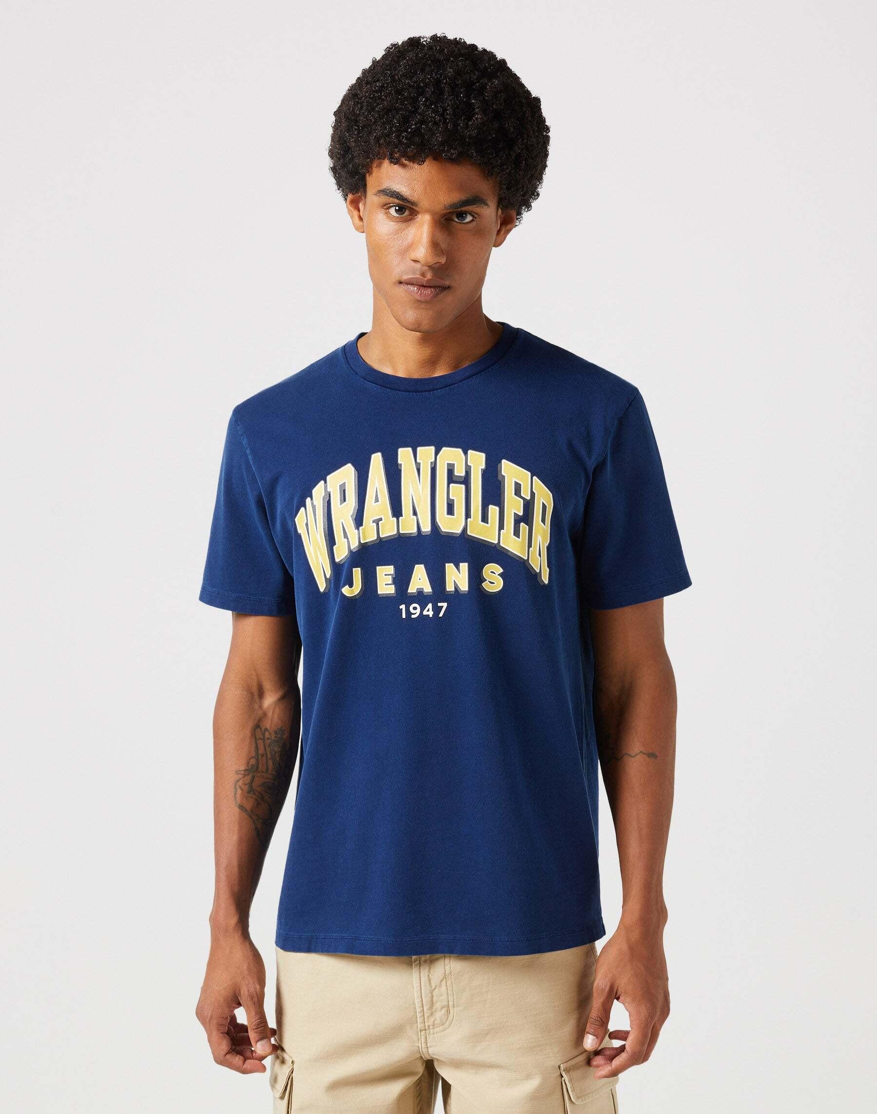 Image of T-shirts Graphic Tee Herren Blau XL