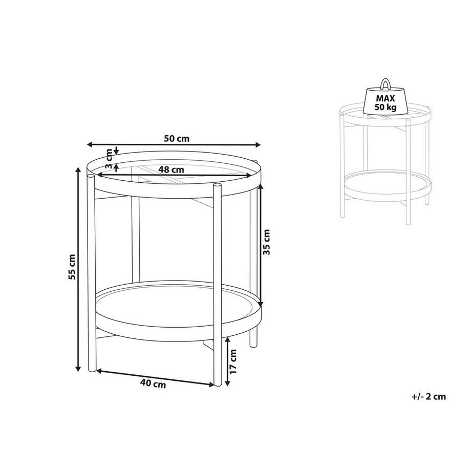 Beliani Table d'appoint en Métal  RENO  