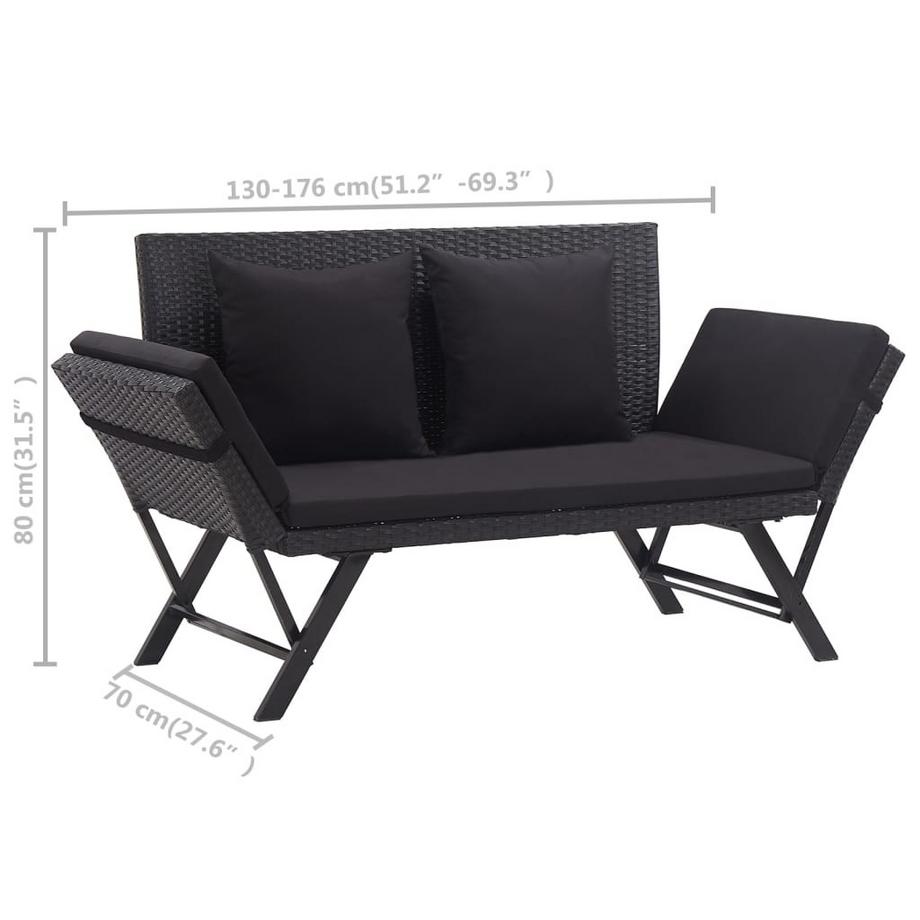 VidaXL lettino prendisole da esterno Polirattan  