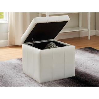 Vente-unique Pouf portaoggetti SERAFINO in similpelle Bianco  