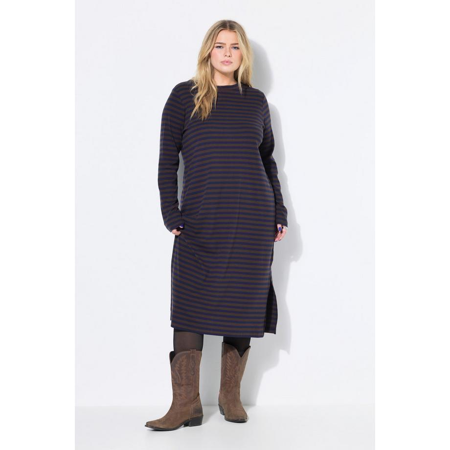 Studio Untold Maxikleid Rippjersey Gestreift Langarm  