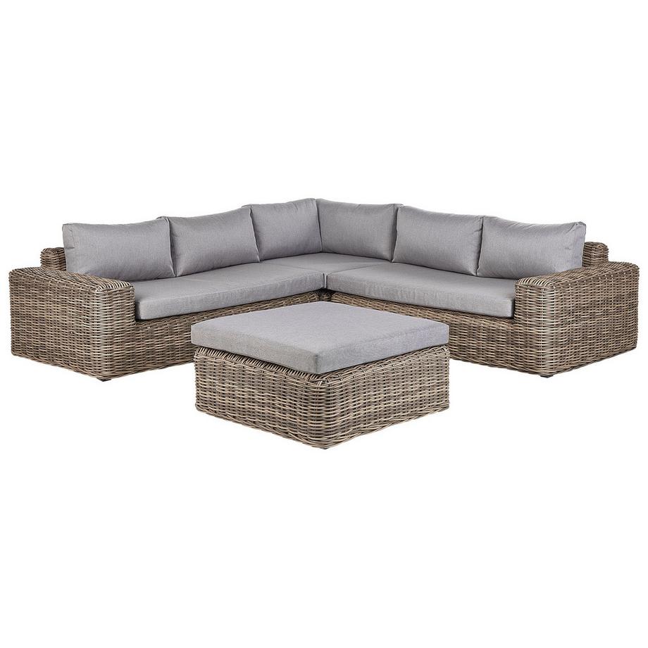 Beliani Set lounge pour jardin en Polyrotin Scandinave PALERMO  