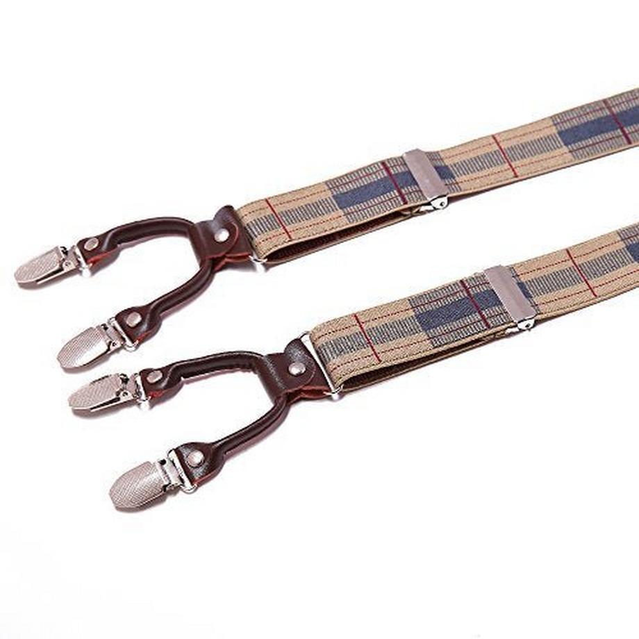 Only-bags.store Heavy Duty Y-Back Verstellbare elastische Hosenträger mit 6 Clips  