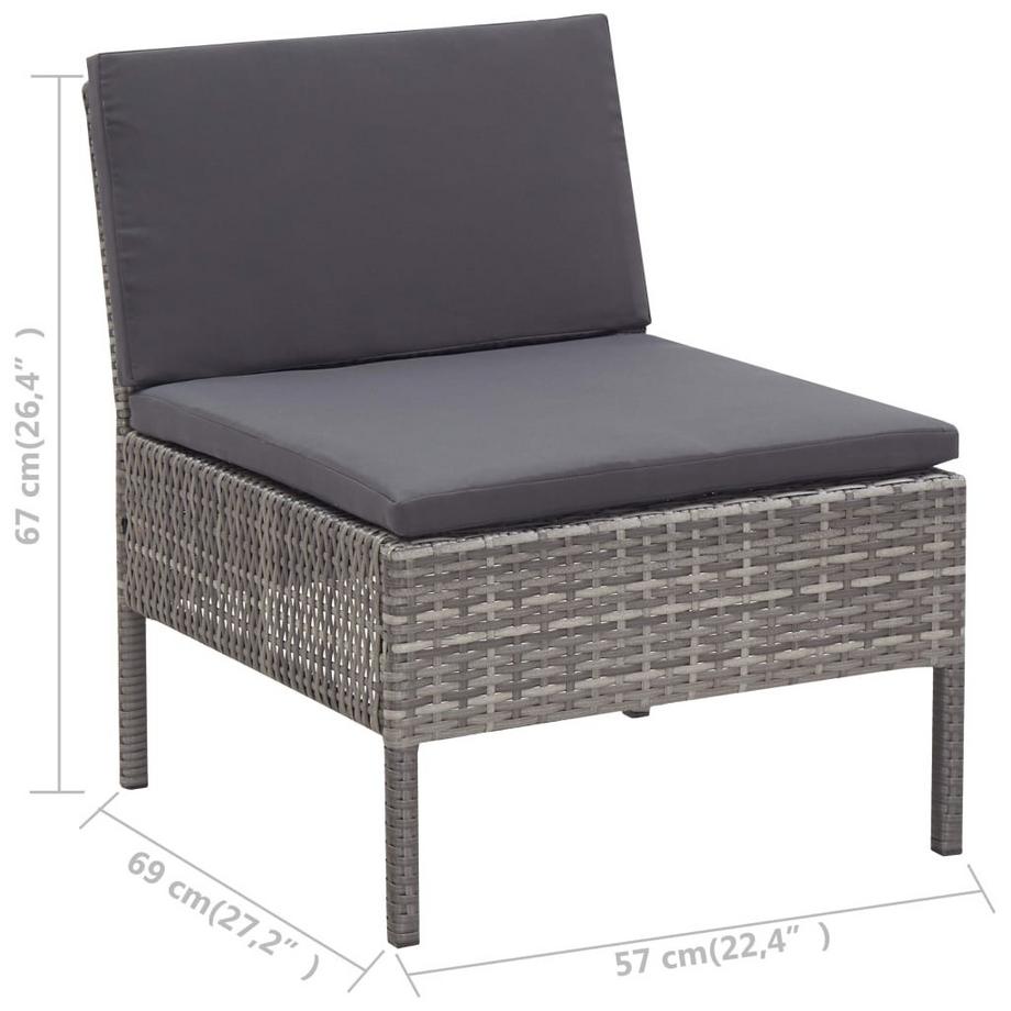 VidaXL Salon de jardin rotin synthétique  