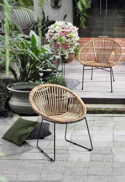 mutoni Fauteuil de jardin Tolima naturel  