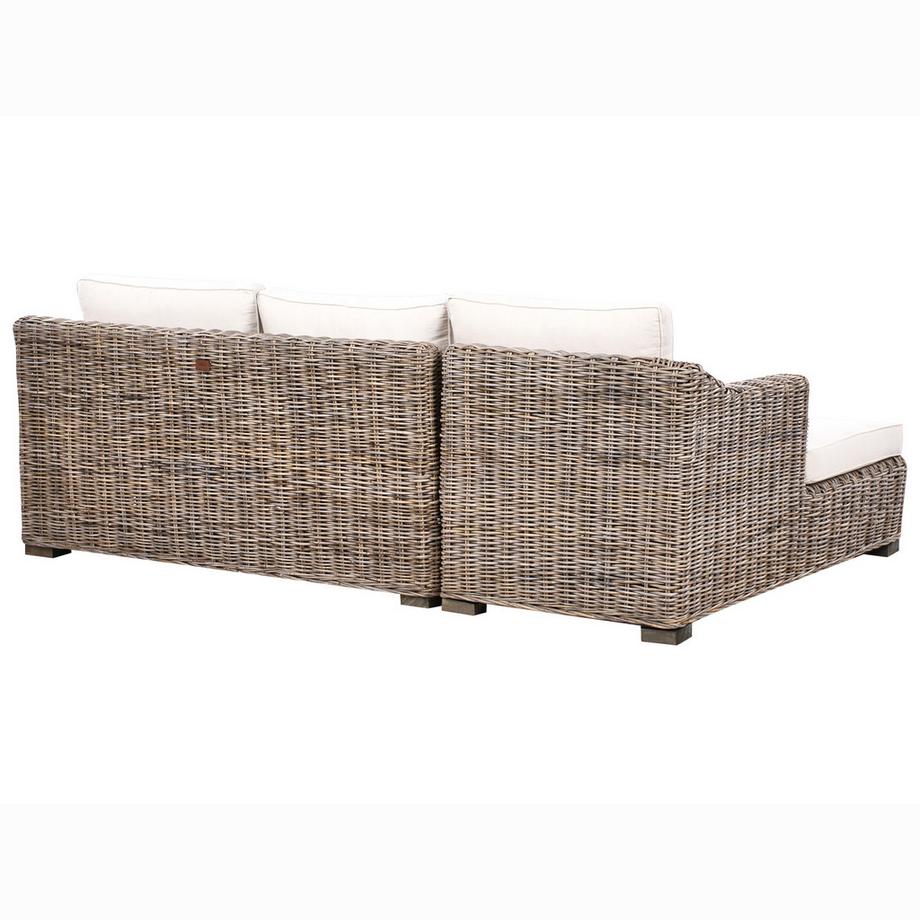 Beliani Ecksofa aus Rattan Mediterran VALLETRI  