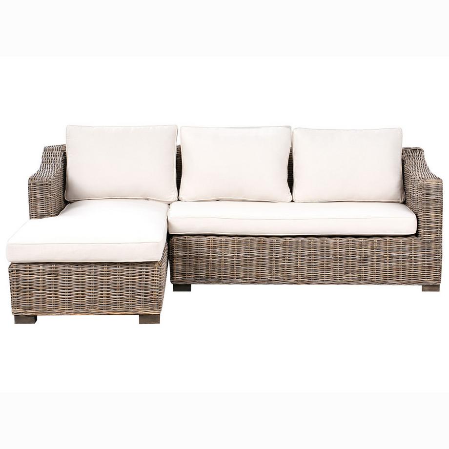 Beliani Ecksofa aus Rattan Mediterran VALLETRI  