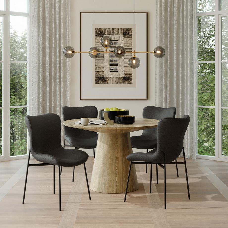 Tectake Chaise rembourrée TESSA forme ergonomique avec dossier haut  