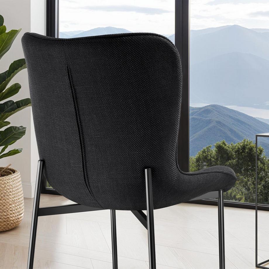 Tectake Chaise rembourrée TESSA forme ergonomique avec dossier haut  
