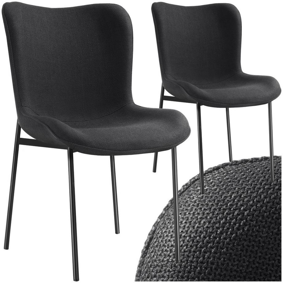 Chaise rembourrée TESSA forme ergonomique avec dossier haut
