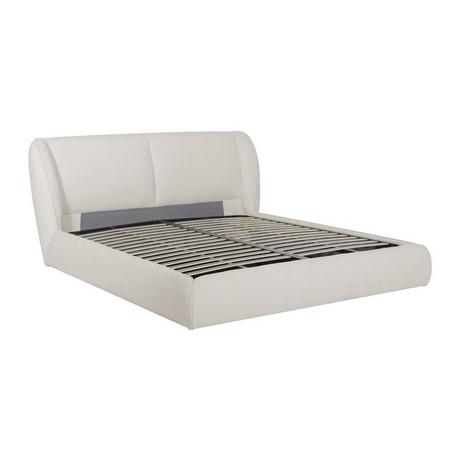 Maison Céphy Bett mit Bettkasten - 180 x 200 cm - Bouclé-Stoff - Naturweiß - RUDALI von Maison Céphy  