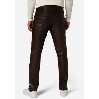 RICANO  Pantalon en cuir pour homme Franklin, dans un style classique à cinq poches avec des applications de motard. 